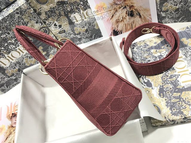 Dior女包 迪奧Lady Dior五格刺繡藤格紋手袋 Dior手提肩背斜挎包  dfk1701